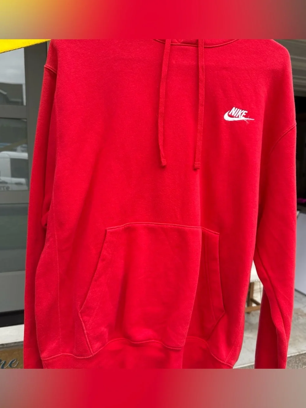 Nike Men’s Red Crewneck Pullover with White Logo